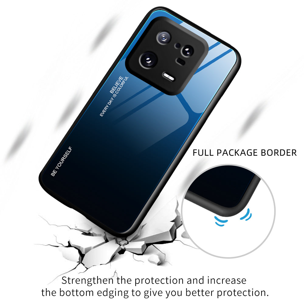 For Xiaomi 13 Pro 5G Gradient Color Phone Case Tempered Glass PC Back TPU Bumper Design Anti-Scratch Phone Cover For Xiaomi 13 Pro 5G Gradient Color Phone Case Tempered Glass PC Back TPU Bumper Design Anti-Scratch Phone Cover
